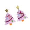 Wholesale Pink Christmas Acrylic Earrings