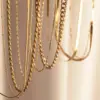 Wholesale Vacuum Plating 18K Gold Plated Geometric 304 Stainless Steel Business Vintage Style 304 Stainless Steel Lobster Trigger Clasp Closure Chain Necklace