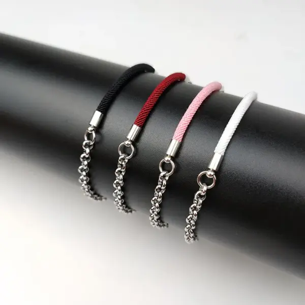 Wholesale Simple Style Geometric Titanium Steel No Inlaid Stainless Steel Bracelets In Bulk