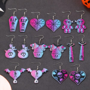 oly-aeb6b9b7e6fad6562f170a822c15ded0 Wholesale Skeleton Hand Bat Earrings