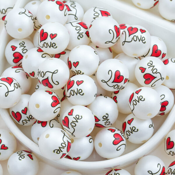 Wholesale Colorful Love Love Acrylic Beads