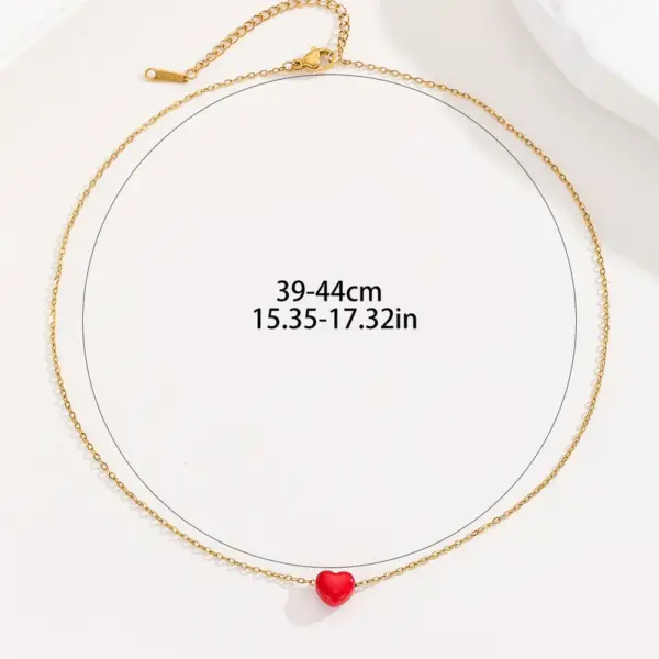 Wholesale Jewelry Cute Simple Style Heart Shape Stainless Steel 18K Gold Plated Plating Pendant Necklace