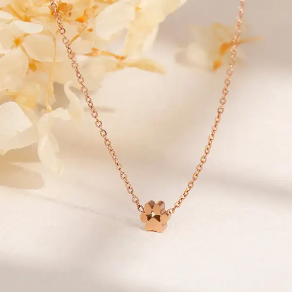 Wholesale PVD Coated 18K Gold Plated Animal Paw Print Titanium Steel Simple Style Korean Style Waterproof Non Tarnish Bracelets Earrings Necklace