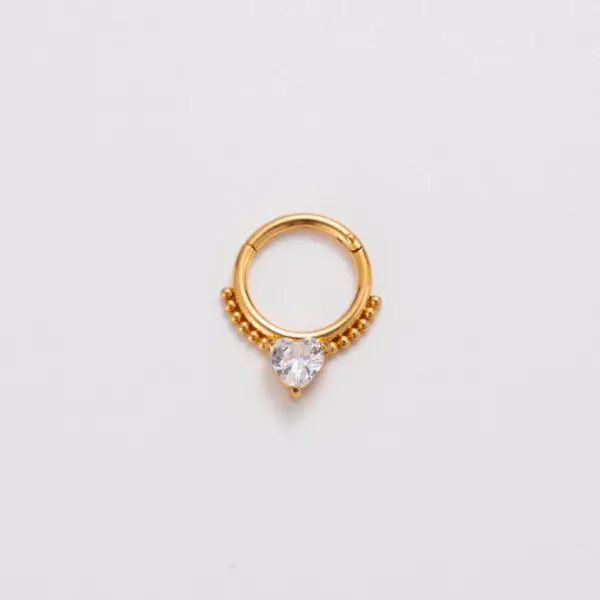 Wholesale 1 Piece Nose Rings & Studs Punk Solid Color 316L Stainless Steel Copper Waterproof Non Tarnish Surgical Steel Zircon