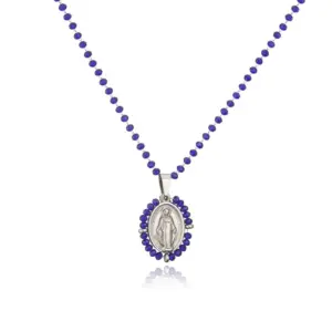 White Gold Color Dark Blue Stone