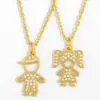 Wholesale Jewelry Vacation Simple Style Doll Copper Diamond Cable Chain Necklace