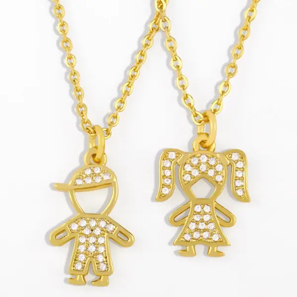 Wholesale Jewelry Vacation Simple Style Doll Copper Diamond Cable Chain Necklace