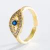 Wholesale Fashion Geometric Heart Eyes Copper Micro-inlaid Zircon Ring
