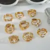 304 Stainless Steel Geometric PVD Coated 18K Real Gold Plated Real Gold Plated Classic Style Waterproof Non Tarnish Rings