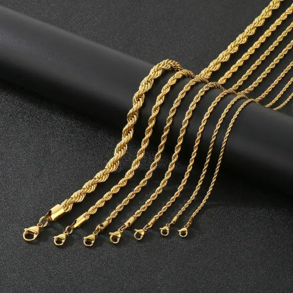Wholesale Ion Plating (IP) 18K Gold Plated Geometric 304 Stainless Steel Simple Style Waterproof Non Tarnish Bracelets Necklace