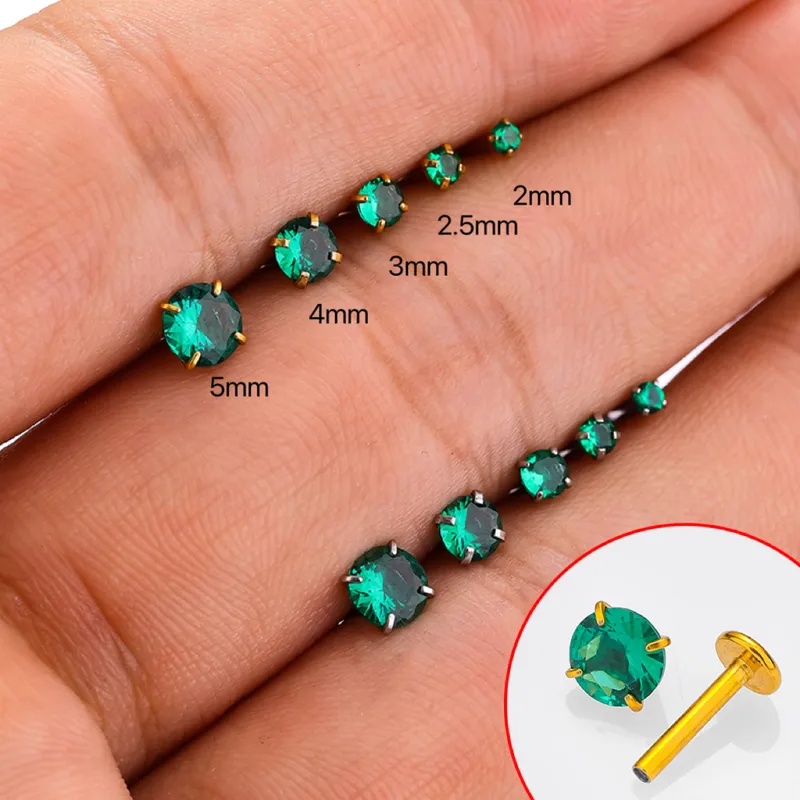 Wholesale 1 Piece Lip Rings Nordic Style Sexy Classic Style Round 316L Stainless Steel Waterproof Non Tarnish Surgical Steel Zircon Ion Plating (IP) 1