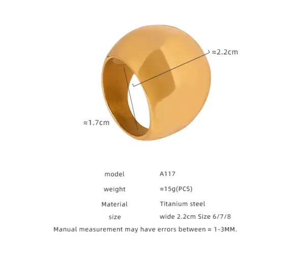 304 Stainless Steel Solid Color PVD Coated 18K Gold Plated Real Gold Plated Casual Simple Style Waterproof Non Tarnish Plating Gold Silver Rings