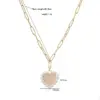 Elegant Vacation Simple Style Heart Shape Copper 18k Gold Plated Artificial Pearls Rings Necklace In Bulk