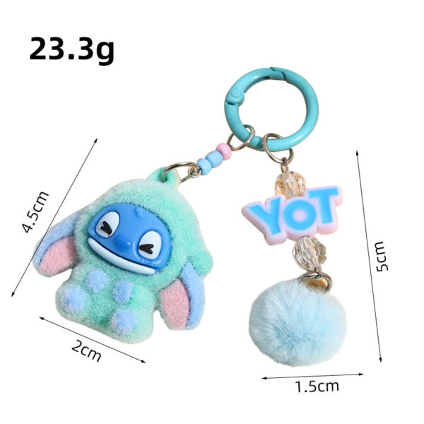 Wholesale Flocked Cartoon DIY Keychain