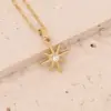 Wholesale Fashion Portrait Geometric Owl Stainless Steel Plating Inlaid Zircon 18K Gold Plated No Inlaid Pendant Necklace
