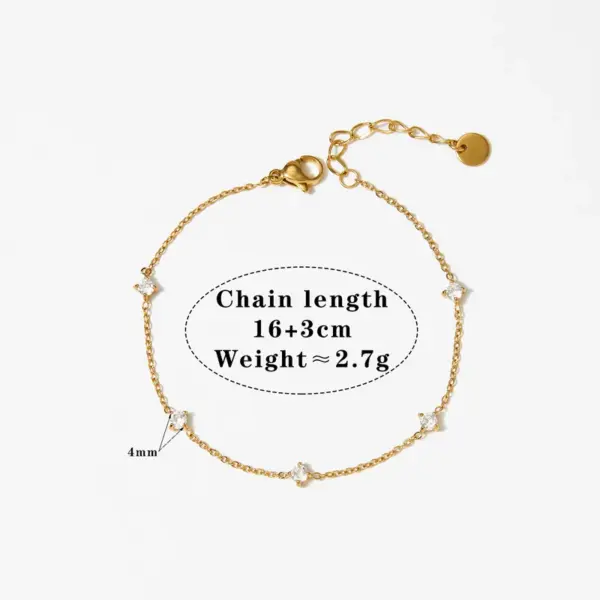 Wholesale PVD Coated Real Gold Plated 16K Gold White Gold Plated Gold Plating Geometric 304 Stainless Steel Casual Waterproof Non Tarnish Bracelets Anklet Necklace