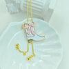 oly-af09143f4e40e4179ce0e4507cb2c4cc Wholesale Western cowgirl boots pink bow necklace