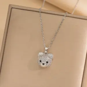 395 Steel Bear Necklace