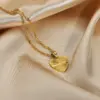 Wholesale PVD Coated Real Gold Plated Heart 304 Stainless Steel Titanium Steel Simple Style Waterproof Non Tarnish Pendant Necklace