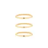 Wholesale PVD Coated Real Gold Plated 18K Gold Round 304 Stainless Steel Fashion Waterproof Non Tarnish Rings