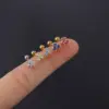 Copper Artificial Gemstones Ear Cartilage Rings & Studs Geometric Waterproof Non Tarnish Surgical Steel Women'S