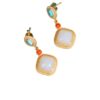 Wholesale Hotan Jade Earrings 925 Sterling Silver Geometric Diamond Earrings Jade Earrings Vintage Fashion Atmospheric Earrings Women's Mother