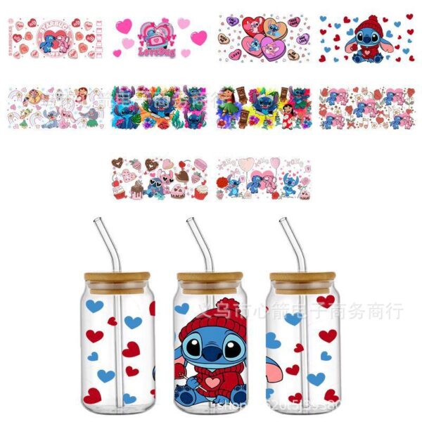 Wholesale New Stitch Uv Dtf Transfer Crystal Transparent Sticker Waterproof and Scratch-Resistant Cartoon Stitch Wholesale Cross-Border
