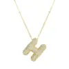 Wholesale Casual Hip-Hop Rock Letter 304 Stainless Steel Copper Inlay 18K Gold Plated Zircon Pendant Necklace