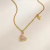 Wholesale PVD Coated Real Gold Plated 18K Gold Heart Shape 304 Stainless Steel Elegant Sexy Romantic Waterproof Non Tarnish 304 Stainless Steel Lobster Trigger Clasp Closure Pendant Necklace