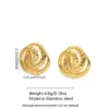 Wholesale 1 Pair Casual Vacation Irregular Geometric Curve Hollow Out 304 Stainless Steel Imitation Gold Electroplating Ear Studs