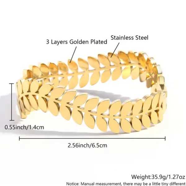 Wholesale Simple Style Commute Geometric Grain 18K Gold Plated Gold Plated 304 Stainless Steel Wholesale Bangle