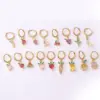 Wholesale 1 Piece Fashion Fruit Plating Inlay Copper Zircon Drop Earrings