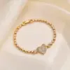 Copper Gold Plated Vintage Style Plating Inlay Heart Shape Butterfly Rectangle Zircon Bracelets
