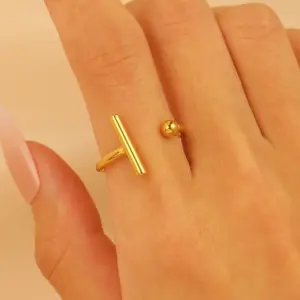 17 18K Real Gold T-Shaped Hairline Rule 4754