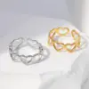 Wholesale PVD Coated Real Gold Plated 18K Gold Heart Shape 304 Stainless Steel Sweet Waterproof Non Tarnish Open Ring