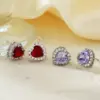 Wholesale 1 Pair Sweet Simple Style Heart Shape Plating Inlay Copper Zircon Silver Plated Ear Studs