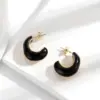 Wholesale PVD Coated U Shape Irregular 304 Stainless Steel IG Style Simple Style Classic Style Waterproof Non Tarnish Earrings