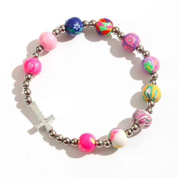 oly-af52175998a86179c02f0288452f6fec Wholesale Polymer clay with alloy cross beaded bracelet