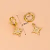 Wholesale 1 Pair Fashion Cross Devil'S Eye Heart Shape Butterfly Gold Plated 304 Stainless Steel Artificial Pearls Rhinestones Stainless Steel Earrings
