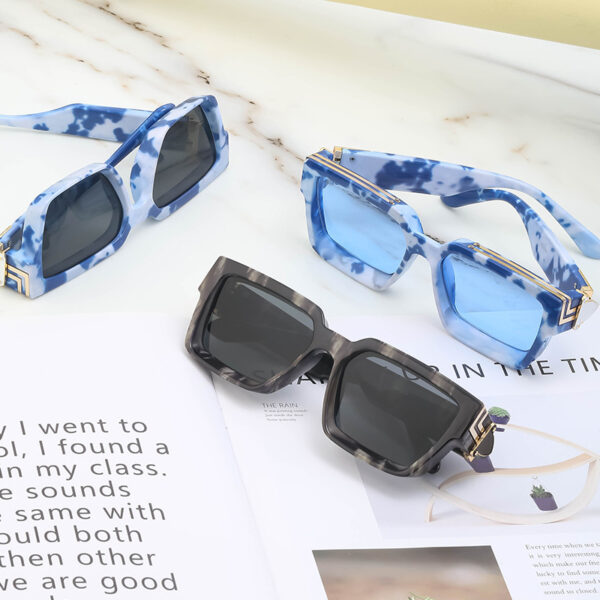 Wholesale European and American millionaire sunglasses men's fashion net red box sunglasses women's tide glasses cross-border