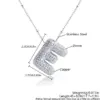 Wholesale Elegant Simple Style Letter 304 Stainless Steel Copper Plating Inlay White Gold Plated Zircon Pendant Necklace