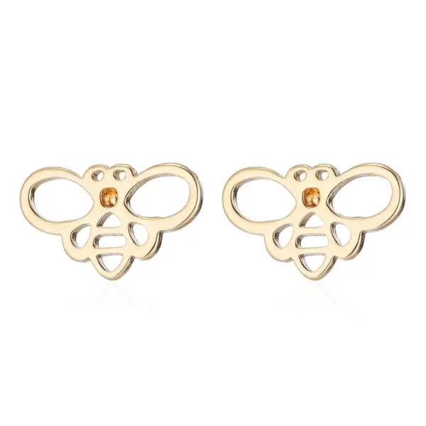 PVD Coated Real Gold Plated Christmas Tree Heart Shape Elk Stainless Steel Simple Style Waterproof Non Tarnish Ear Studs