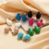 Wholesale PVD Coated Water Droplets 304 Stainless Steel French Style Simple Style Classic Style Waterproof Non Tarnish Ear Studs