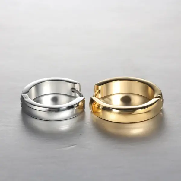 Wholesale 1 Pair Commute Solid Color Plating Stainless Steel Gold Plated Earrings