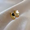 Wholesale Electroplating Golden Plated Heart Shape Titanium Steel Casual Simple Style Commute Rings
