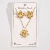 Wholesale Gold Plated Flower Earrings Necklace Set 304 Stainless Steel Water Dipped Elegant Casual Women Jewelry Set For Holiday And Daily Use