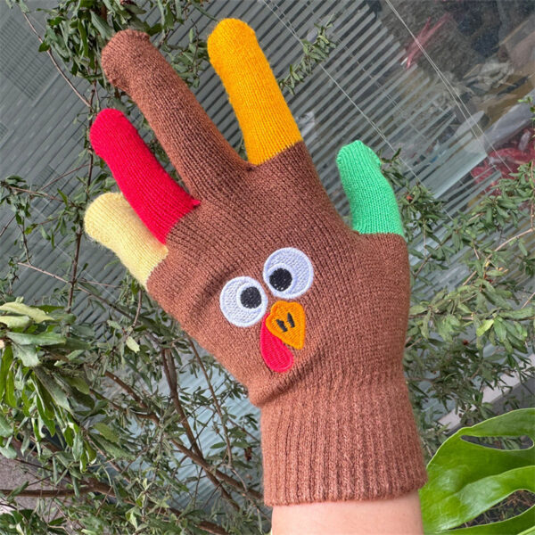 Wholesale Hand-knitted Thanksgiving Christmas Turkey Mittens