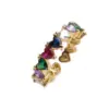 Wholesale Fashion Heart-shaped Copper Inlaid Zircon Ring Wholesale