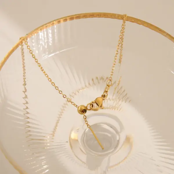 Wholesale Jewelry Basic Commute Solid Color 304 Stainless Steel 18K Gold Plated Necklace