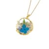 Wholesale Aiwei Light Luxury Month Flower Real Flower Necklace Holiday Gift Flower Resin Crafts Elegant Preserved Flower Ornaments